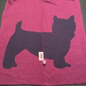 Lulu Guinness scarf terrier purple double sided dog lovers
